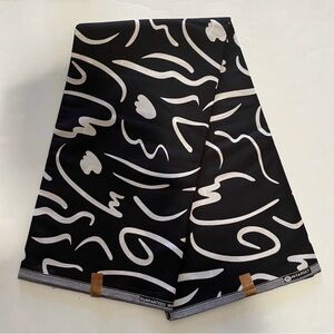 Black and White Abstract Cotton Fabric